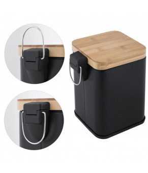 Корзина для мусора YOKA SIDO BLACK BAMBOO 3л. для ванной комнаты (CH.SIDO-BLK)