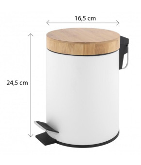 Корзина для мусора YOKA BIN WHITE BAMBOO 3л. для ванной комнаты * (CH.BIN-WHT)