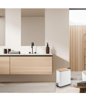 Корзина для мусора YOKA MOBY WHITE BAMBOO 5л. для ванной комнаты (CH.MOBY-5-WHT)