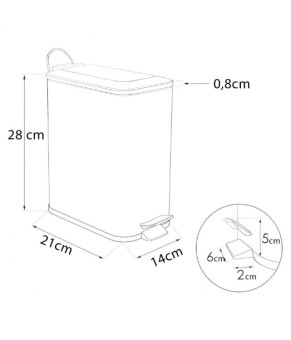 Корзина для мусора YOKA MOBY WHITE BAMBOO 5л. для ванной комнаты (CH.MOBY-5-WHT)