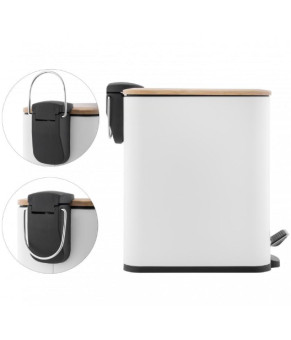 Корзина для мусора YOKA MOBY WHITE BAMBOO 5л. для ванной комнаты (CH.MOBY-5-WHT)