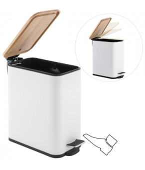 Корзина для мусора YOKA MOBY WHITE BAMBOO 5л. для ванной комнаты (CH.MOBY-5-WHT)