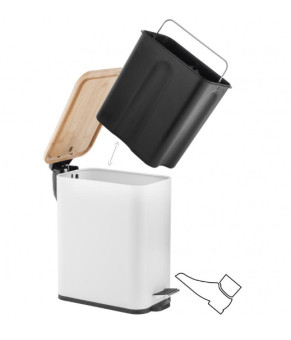 Корзина для мусора YOKA MOBY WHITE BAMBOO 5л. для ванной комнаты (CH.MOBY-5-WHT)