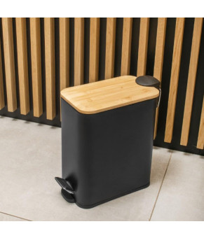 Корзина для мусора YOKA MOBY BLACK BAMBOO 5л. для ванной комнаты (CH.MOBY-5-BLK)