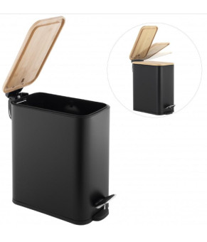 Корзина для мусора YOKA MOBY BLACK BAMBOO 5л. для ванной комнаты (CH.MOBY-5-BLK)