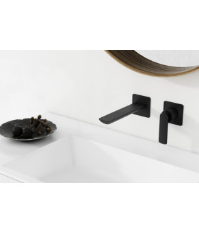 Смеситель для раковины (умывальника) KOHLMAN EXPERIENCE BLACK MATT + BOX скрытого монтажа * (QW180EB)