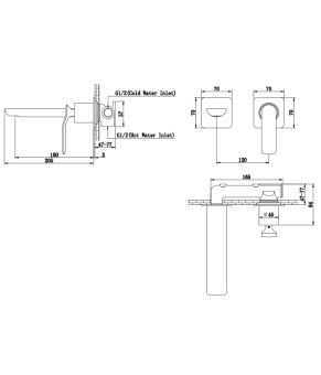 Смеситель для раковины (умывальника) KOHLMAN EXPERIENCE GOLD + BOX скрытого монтажа * (QW180EGD)