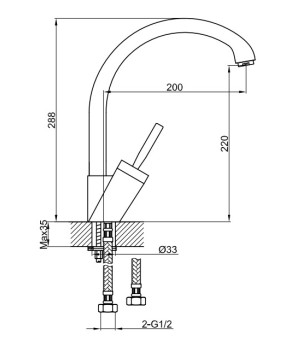 Смеситель для раковины (умывальника) KOHLMAN MAXIMA CHROME  (QB156M)