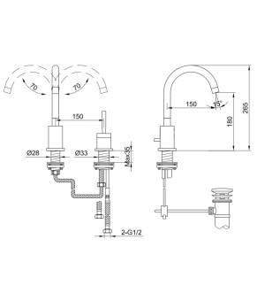 Смеситель для раковины (умывальника) KOHLMAN MAXIMA CHROME  (QB205M)