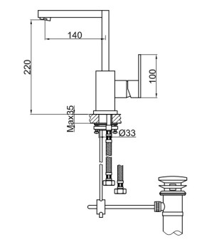 Смеситель для раковины (умывальника) KOHLMAN NEXEN CHROME (QB150U)