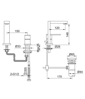 Смеситель для раковины (умывальника) KOHLMAN NEXEN CHROME (QB205U)