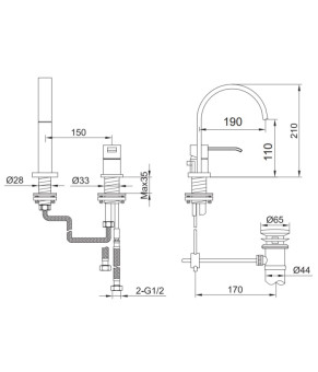 Смеситель для раковины (умывальника) KOHLMAN AXIS CHROME  (QB205N)
