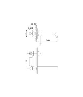 Смеситель для раковины (умывальника) KOHLMAN AXIS CHROME + BOX скрытого монтажа  (QW185N)