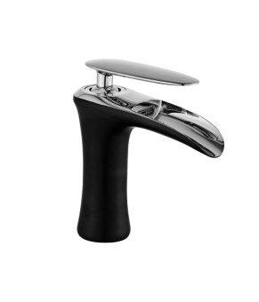 Смеситель для раковины (умывальника) MEXEN LYRA BLACK CHROME низкий * (MEX-745300-07)