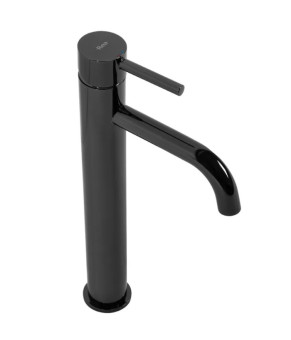Смеситель для раковины (умывальника) REA LUNGO BLACK GLOSSY черный высокий (REA-B0662)