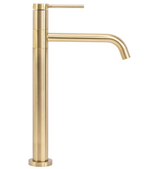 Смеситель для раковины (умывальника) REA LUGANO SLIM BRUSHED GOLD высокий * (REA-B4420)