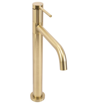 Смеситель для раковины (умывальника) REA LUGANO SLIM BRUSHED GOLD высокий * (REA-B4420)
