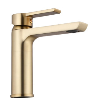 Смеситель для раковины (умывальника) REA  ARGUS BRUSHED GOLD золотой матовый низкий (REA-B6410)
