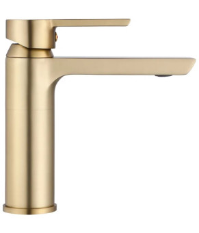 Смеситель для раковины (умывальника) REA  ARGUS BRUSHED GOLD золотой матовый низкий (REA-B6410)