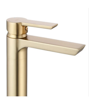 Смеситель для раковины (умывальника) REA  ARGUS BRUSHED GOLD высокий * (REA-B6412)