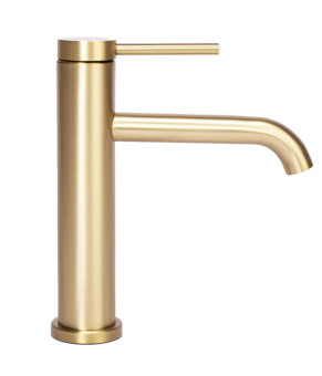 Смеситель для раковины (умывальника) REA CLIF BRUSHED GOLD золотой матовый низкий * (REA-B5323)