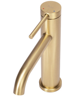 Смеситель для раковины (умывальника) REA CLIF BRUSHED GOLD золотой матовый низкий * (REA-B5323)