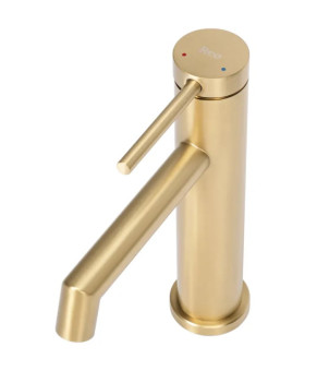 Смеситель для раковины (умывальника) REA FOSS BRUSHED GOLD золотой матовый низкий (REA-B5316)