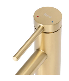 Смеситель для раковины (умывальника) REA FOSS BRUSHED GOLD золотой матовый низкий (REA-B5316)