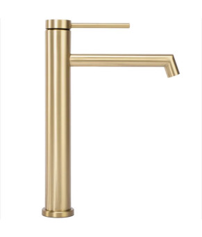 Смеситель для раковины (умывальника) REA FOSS BRUSHED GOLD золотой матовый высокий (REA-B5319)