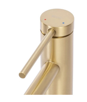Смеситель для раковины (умывальника) REA FOSS BRUSHED GOLD золотой матовый высокий (REA-B5319)