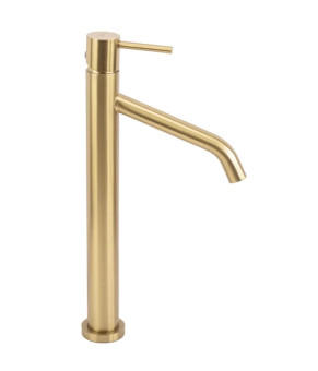 Смеситель для раковины (умывальника) REA LEVEL BRUSHED GOLD матовое золото высокий  (REA-B6217)