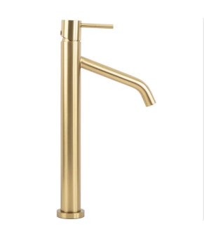 Смеситель для раковины (умывальника) REA LEVEL BRUSHED GOLD матовое золото высокий  (REA-B6217)