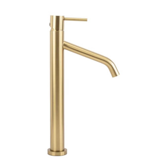 Смеситель для раковины (умывальника) REA LEVEL BRUSHED GOLD матовое золото высокий  (REA-B6217)