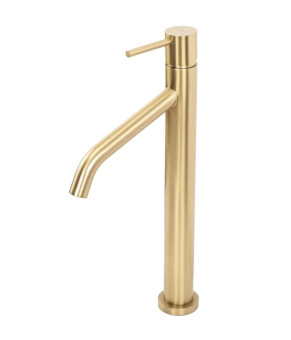 Смеситель для раковины (умывальника) REA LEVEL BRUSHED GOLD матовое золото высокий  (REA-B6217)