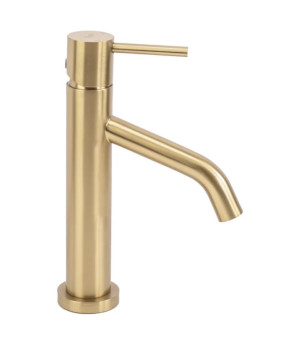 Смеситель для раковины (умывальника) REA LEVEL BRUSHED GOLD матовое золото низкий (REA-B6218)