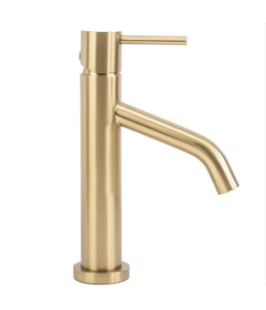 Смеситель для раковины (умывальника) REA LEVEL BRUSHED GOLD матовое золото низкий (REA-B6218)