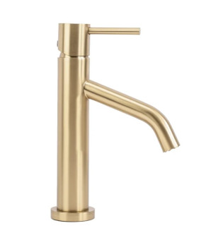 Смеситель для раковины (умывальника) REA LEVEL BRUSHED GOLD матовое золото низкий (REA-B6218)