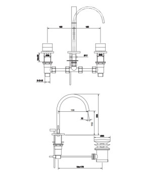 Смеситель для раковины (умывальника) KOHLMAN AXIS CHROME  (QB202N)