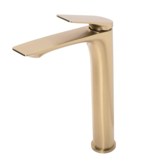 Смеситель для раковины (умывальника) REA AVALON BRUSHED GOLD высокий (REA-B2705)