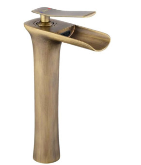 Смеситель для раковины (умывальника) REA LAGUNA ANTIQUE BRUSHED GOLD высокий (REA-B8120)