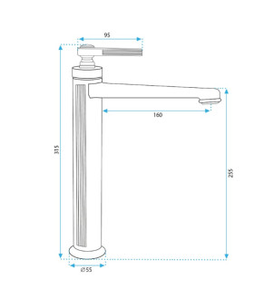 Смеситель для раковины (умывальника) REA MONACO CHROME хром высокий (REA-B2503)