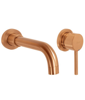Смеситель для раковины (умывальника) REA LUNGO LONG BRUSHED COPPER + BOX скрытого монтажа  (REA-B4601)