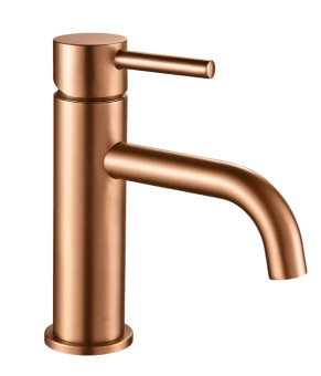 Смеситель для раковины (умывальника) REA LUNGO BRUSHED COPPER низкий  (REA-B1112)