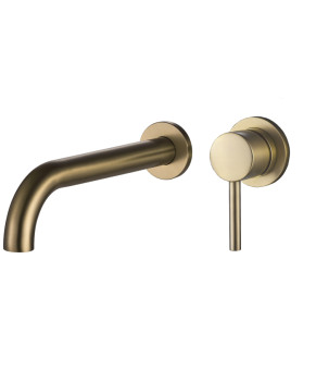 Смеситель для раковины VBI MILANO LONG BRUSHED GOLD скрытого монтажа (VBI-050103BG)