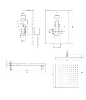 Душевая система KOHLMAN AXIS 30 CHROME + BOX скрытого монтажа (QW220NQ30)