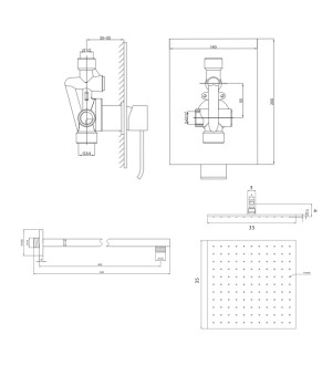 Душевая система KOHLMAN AXIS 35 CHROME + BOX скрытого монтажа (QW220NQ35)