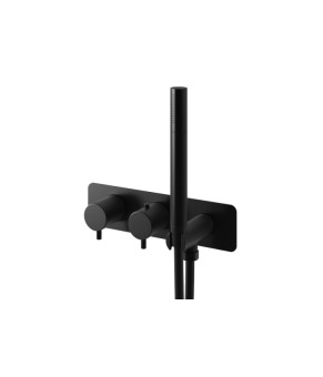 Душевая система KOHLMAN AXEL 30 BLACK с термостатом + BOX скрытого монтажа (KPL-QW265AB30)