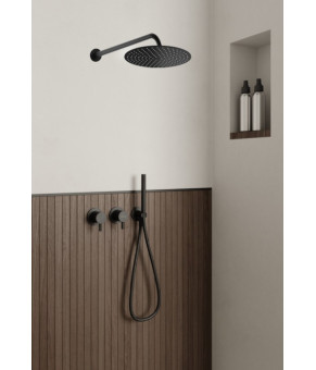 Душевая система KOHLMAN AXEL 30 BLACK + BOX скрытого монтажа (KPL-QW260AB30)