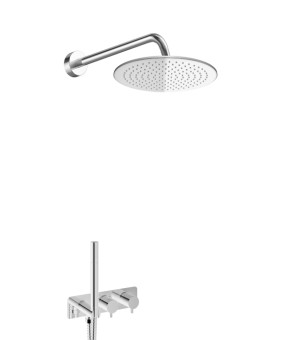 Душевая система KOHLMAN AXEL 25 CHROME с термостатом + BOX скрытого монтажа (KPL-QW265A25)