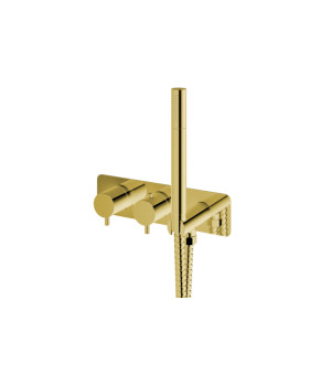 Душевая система KOHLMAN AXEL 30 GOLD с термостатом + BOX скрытого монтажа (KPL-QW265AGD30)